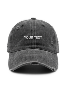 ✂️ Vlastní design čapky TEXTOVÝ - Čapkov.cz distressed kšiltovka