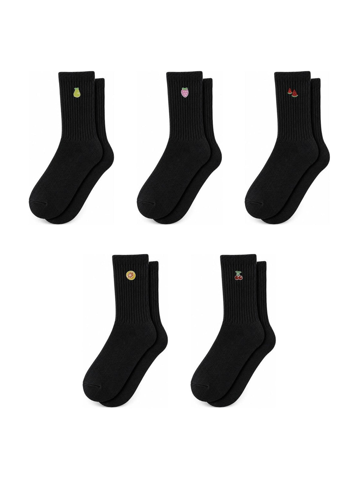 Capkov Embroidery Socks Fruit Set, ÄernĂĄ â fotka 2 z 2