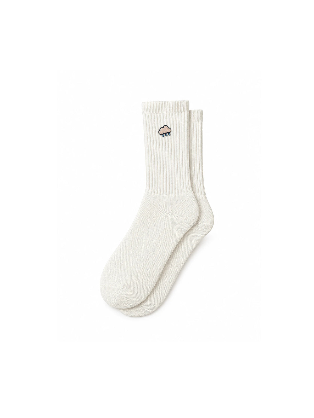 Capkov Embroidery Socks Rain Cloud – Krémová