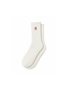 Capkov Embroidery Socks Strawberry – Krémová