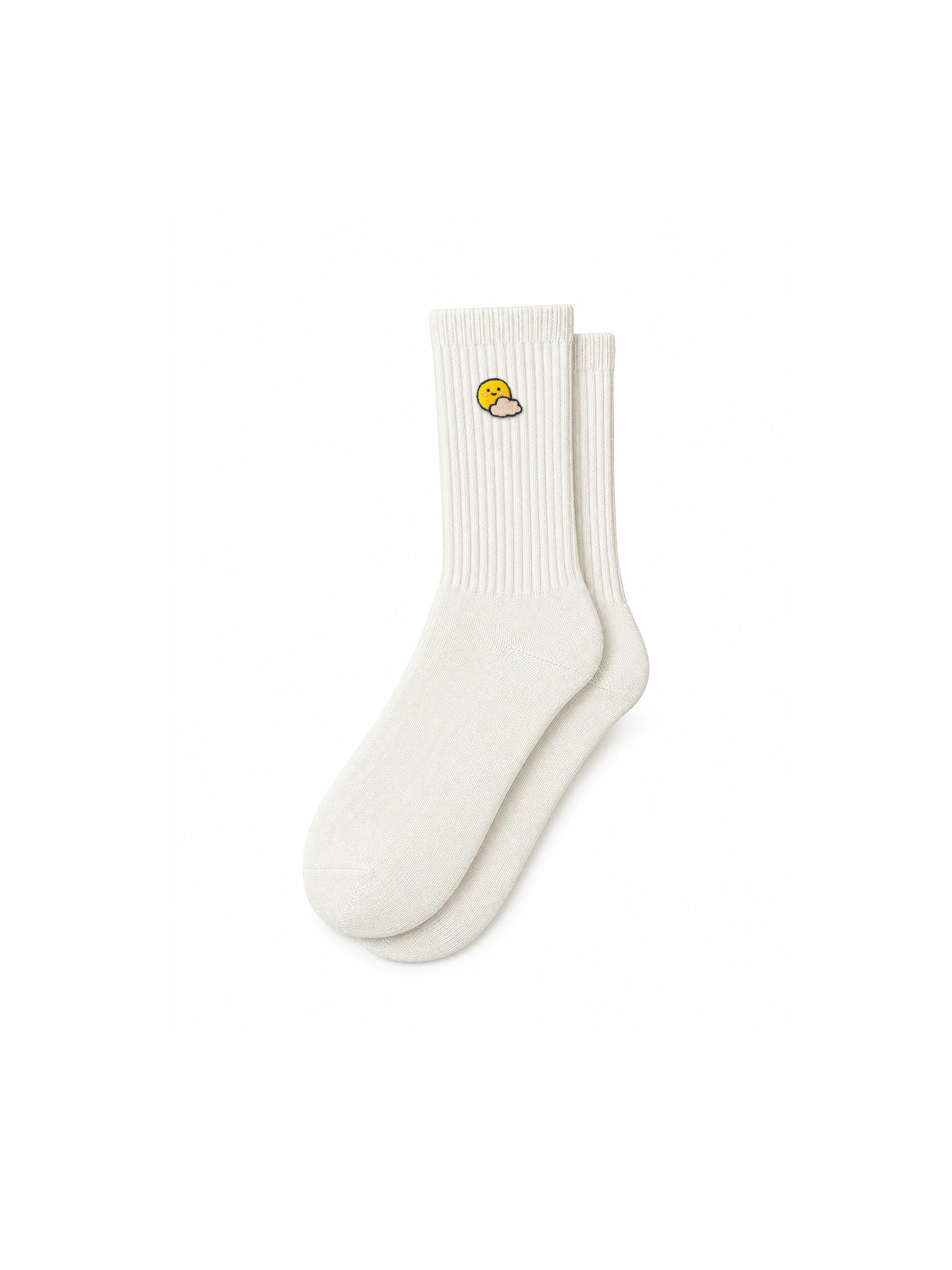 Capkov Embroidery Socks Sunny Cloud – Krémová