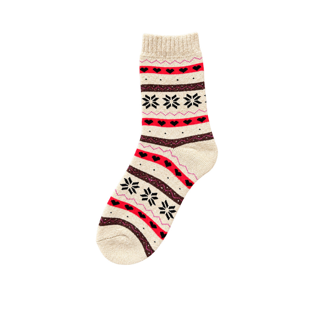 Capkov Winter Socks Hearts & Snowflakes, Béžová – fotka 3 z 5