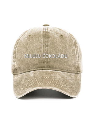 MILUJU ČOKOLÁDU - Čapkov.cz washed kšiltovka-Hat-Capkov-Capkov