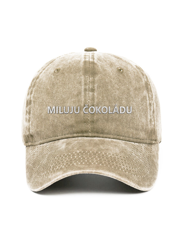 MILUJU ČOKOLÁDU - Čapkov.cz washed kšiltovka-Hat-Capkov-Capkov