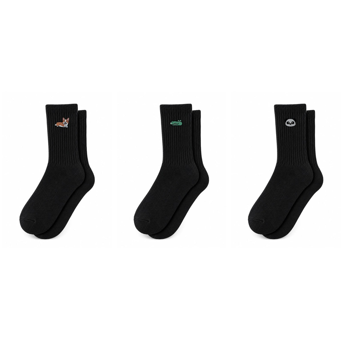 Capkov Embroidery Socks Animal Set, Černá – fotka 2 z 2