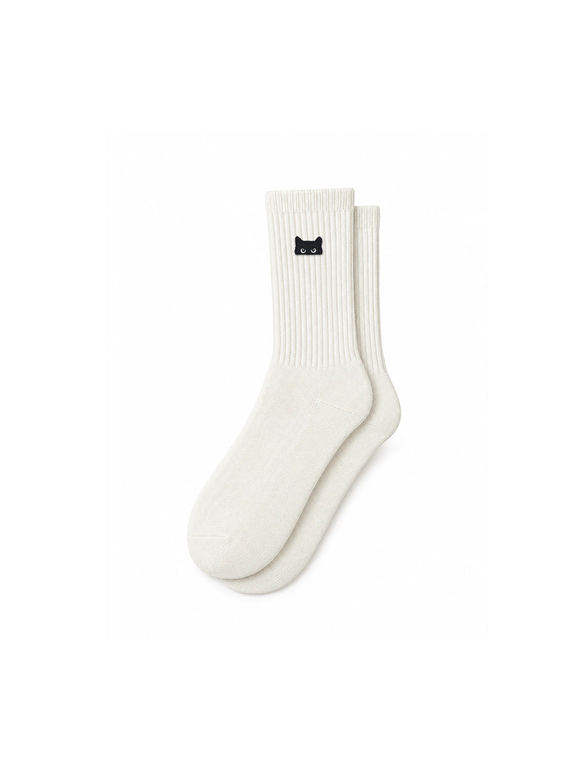 Capkov Embroidery Socks Cat – Krémová