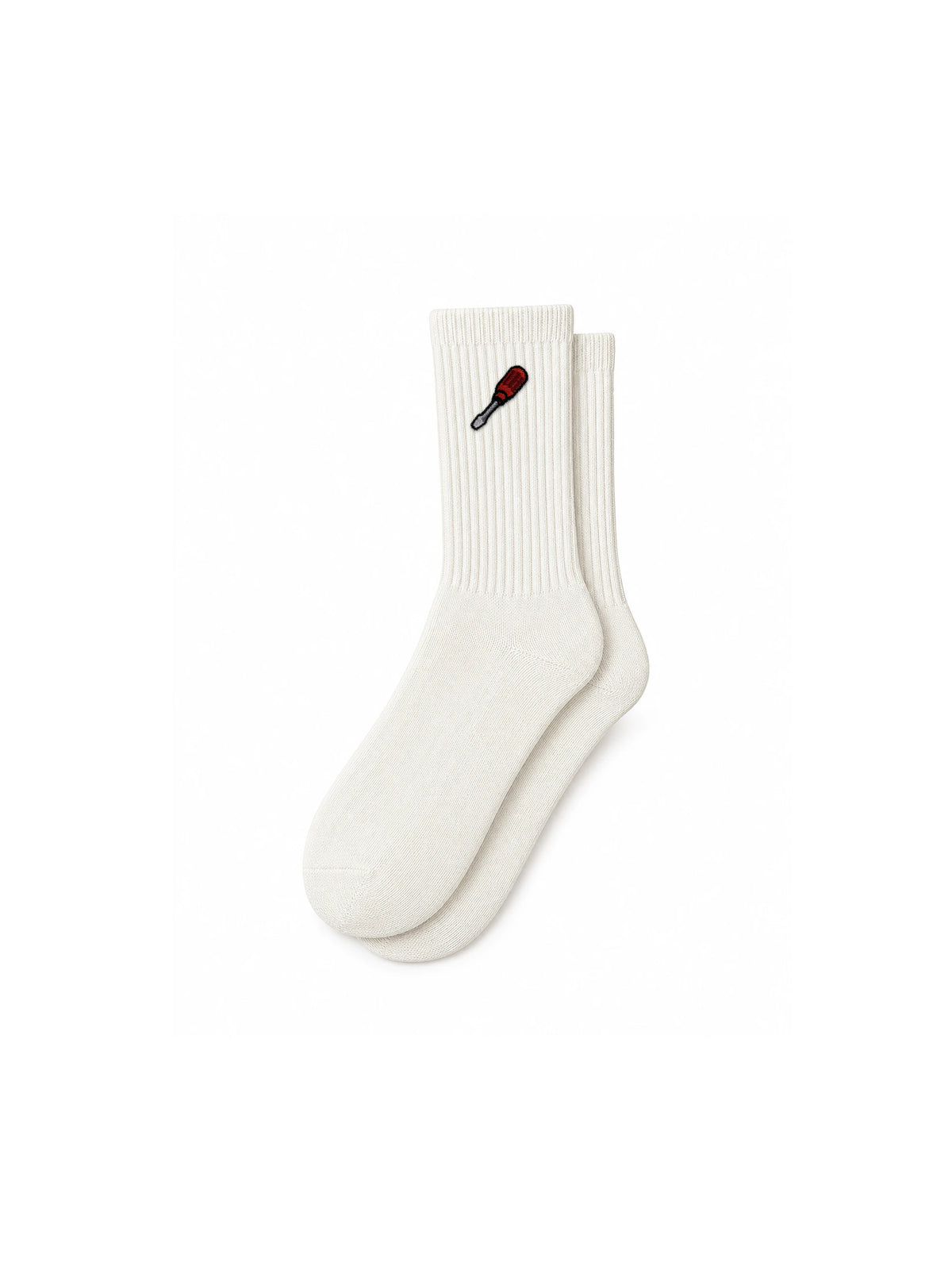 Capkov Embroidery Socks Screwdriver – Krémová