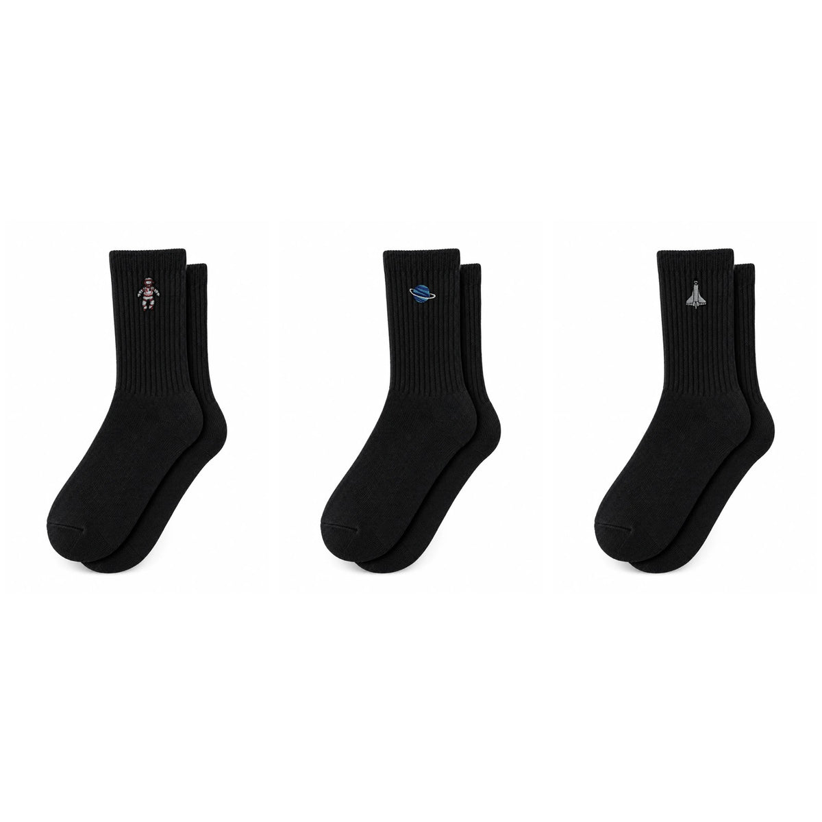 Capkov Embroidery Socks Space Set, Černá – fotka 2 z 2