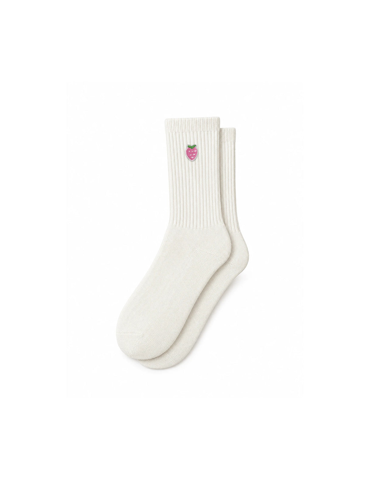 Capkov Embroidery Socks Strawberry – Krémová