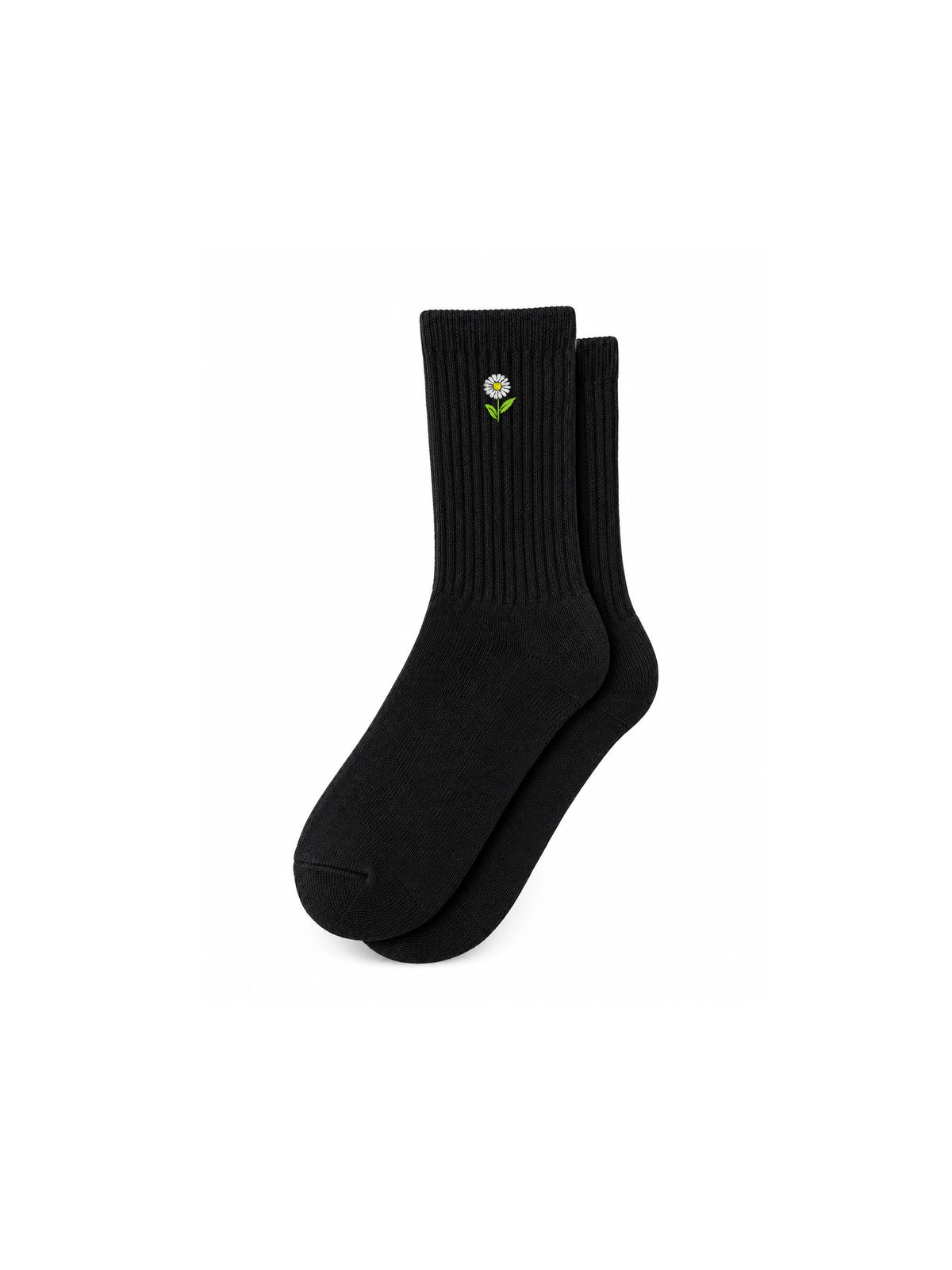 Capkov Embroidery Socks Daisy, Černá