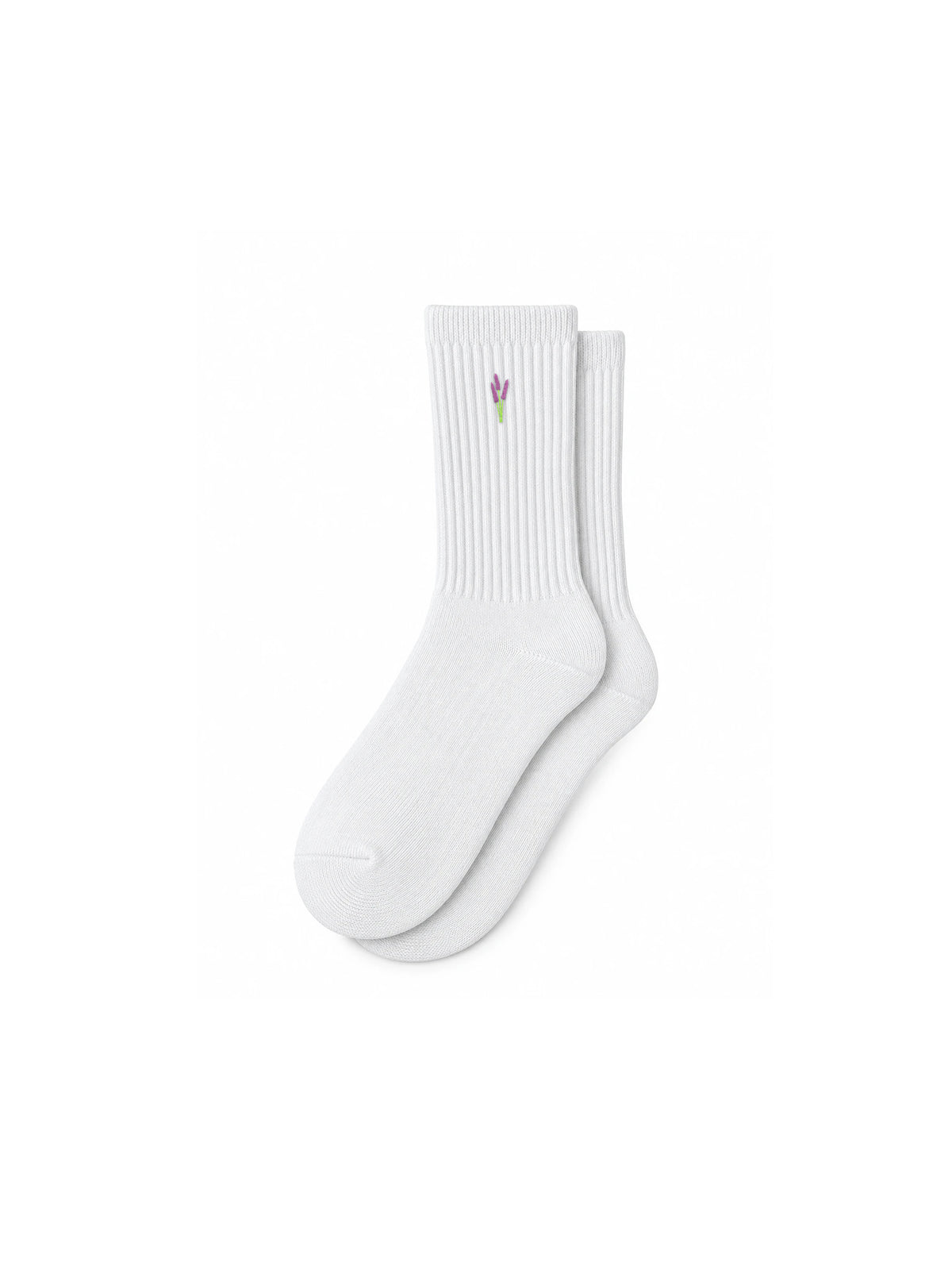 Capkov Embroidery Socks Lavender, Bílá