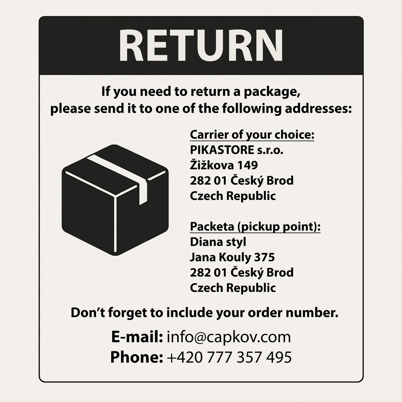 Return of goods