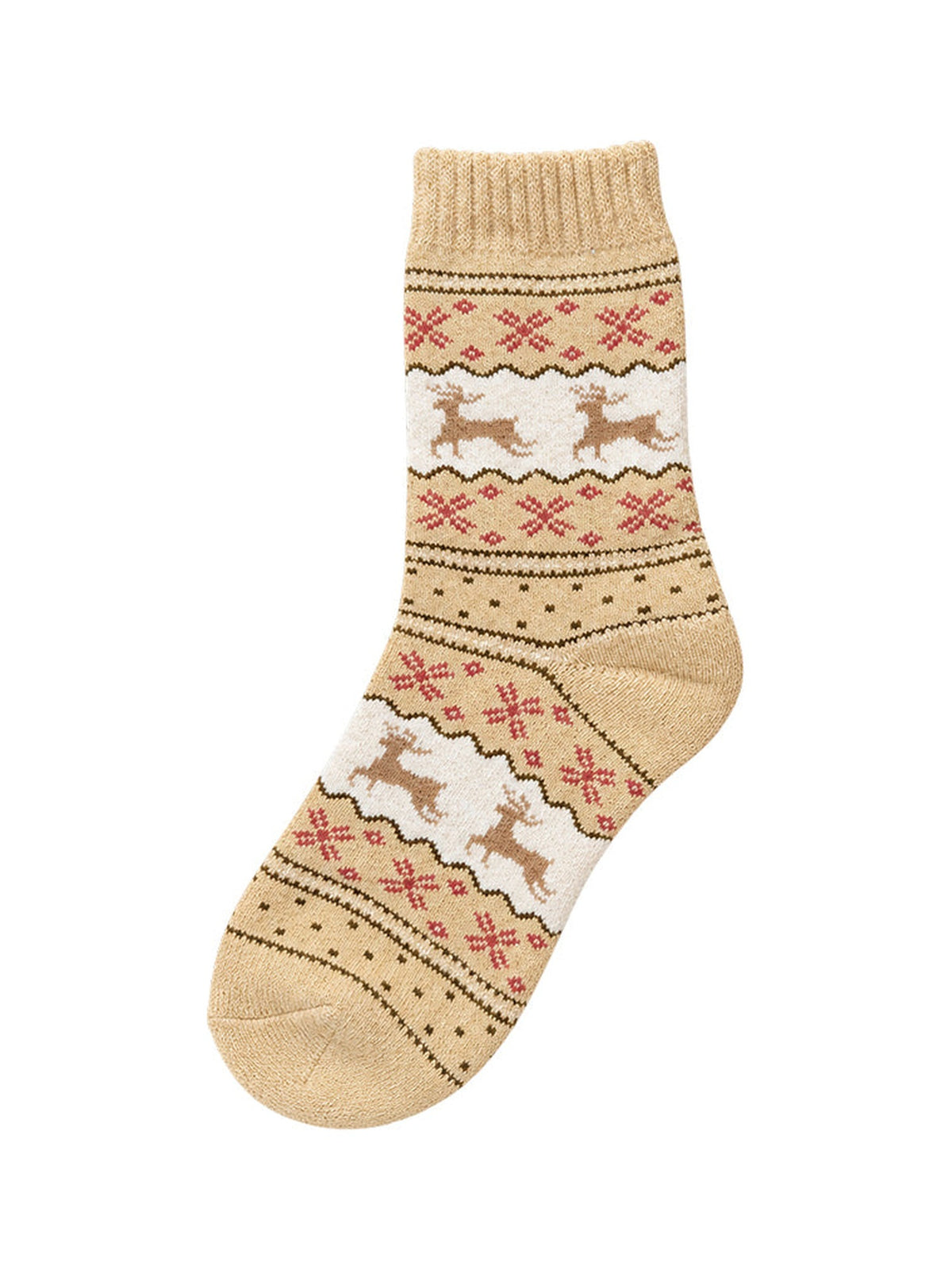 Capkov Winter Socks Reindeer, Béžová – fotka 3 z 5