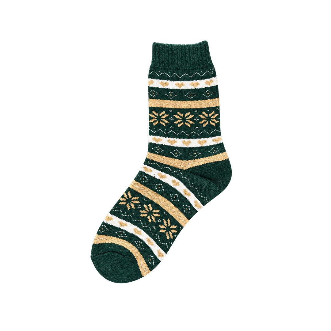 Capkov Winter Socks Hearts & Snowflakes, Zelená – fotka 4 z 5